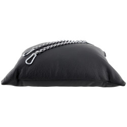 Mr Sling Coussin en cuir 23 x 32cm + Chaînes Noir